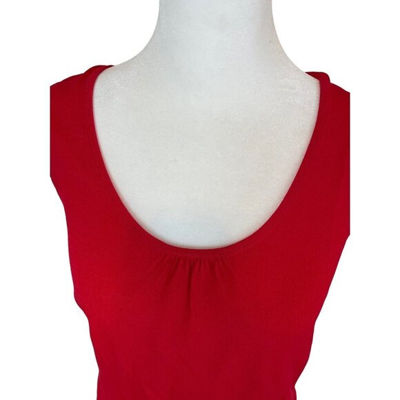 Sleeveless Summer Red Lightweight Tank Blouse Sz S - Picture 4 of 9